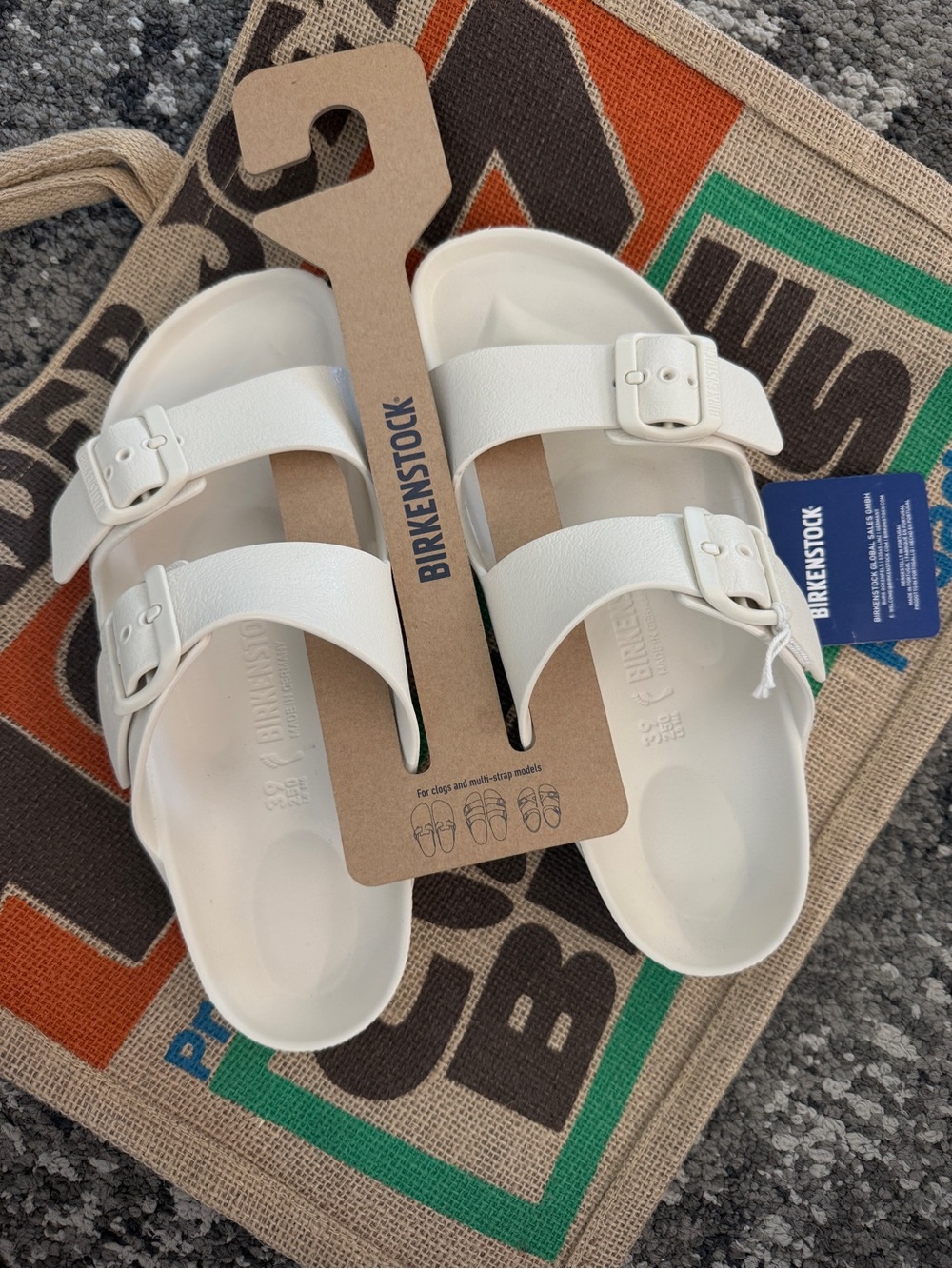Birkenstock Womens White Arizona Two-Strap EVA Sandals SZ 39